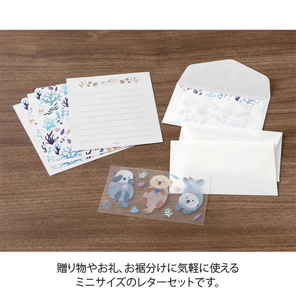 Midori | Set de Cartas Mini con Pegatinas For You Sea Otter - Image 2