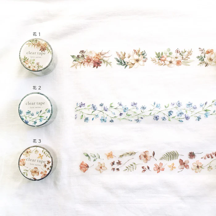 Mind Wave | Lyric Series Flowers Blue Clear PET Tape - Image 3