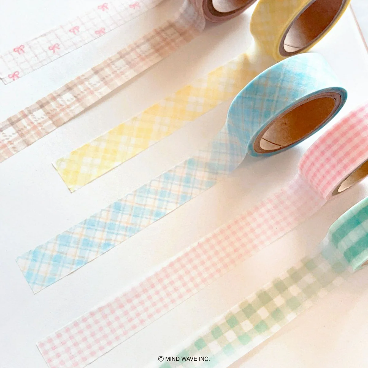 Mind Wave | Pattern Check Mint Washi Tape - Image 2