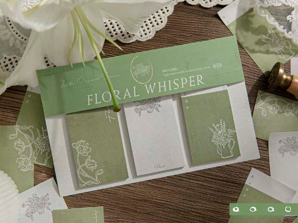 Mo Card | Set de Notas Adhesivas Life Imprint Floral Whisper - Image 2