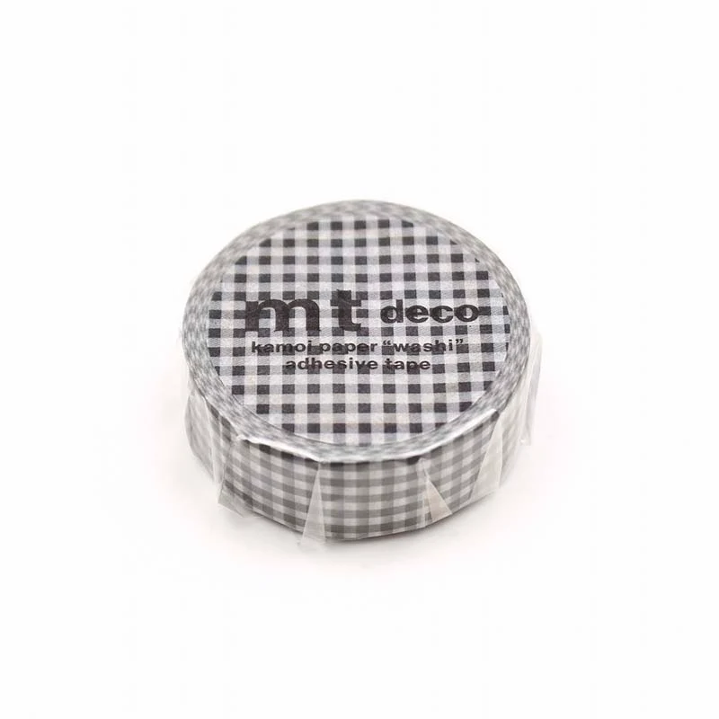 MT Masking Tape | Gingham Check Black Washi Tape - Image 2