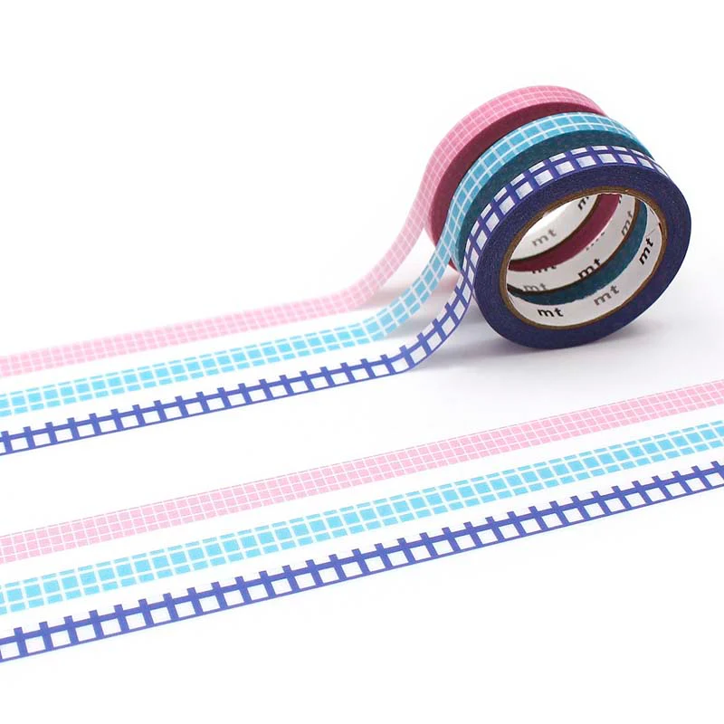 MT Masking Tape | Grid Slim Washi Tape (Set de 3)