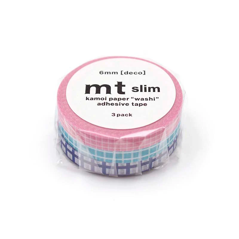 MT Masking Tape | Grid Slim Washi Tape (Set de 3) - Image 2