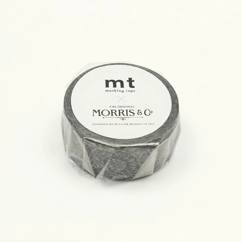 MT Masking Tape | Morris & Co. Pure Honeysuckle Tullip Black Ink Washi Tape - Image 2