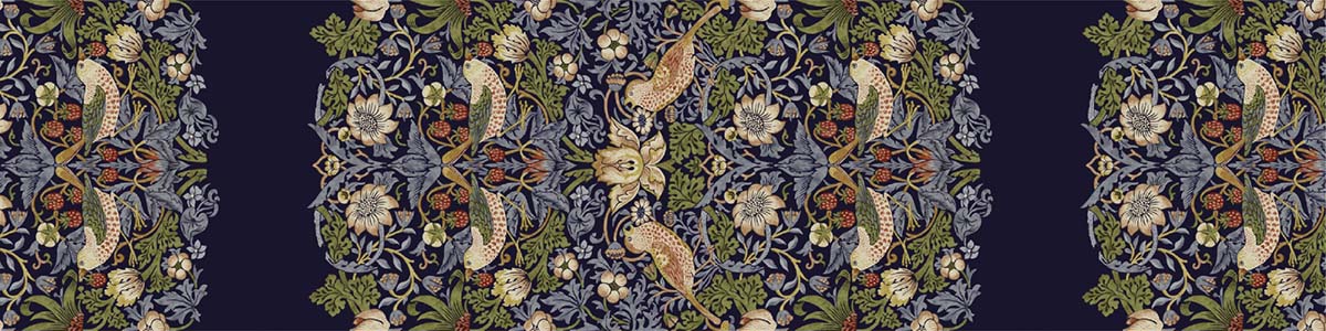 MT Masking Tape | Morris & Co. Strawberry Thief Indigo Mineral Washi Tape - Image 3