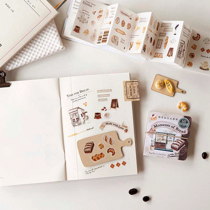 MU LifeStyle | Librillo de Pegatinas Page-Turn Die Cut Washi Tape 05 Moments Of Bread - Image 2