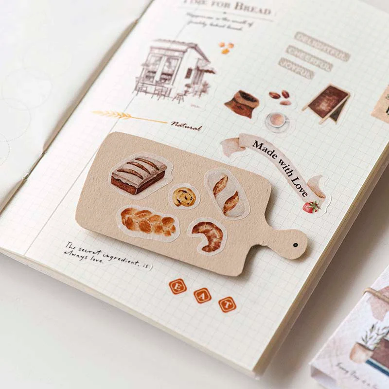 MU LifeStyle | Librillo de Pegatinas Page-Turn Die Cut Washi Tape 05 Moments Of Bread - Image 4