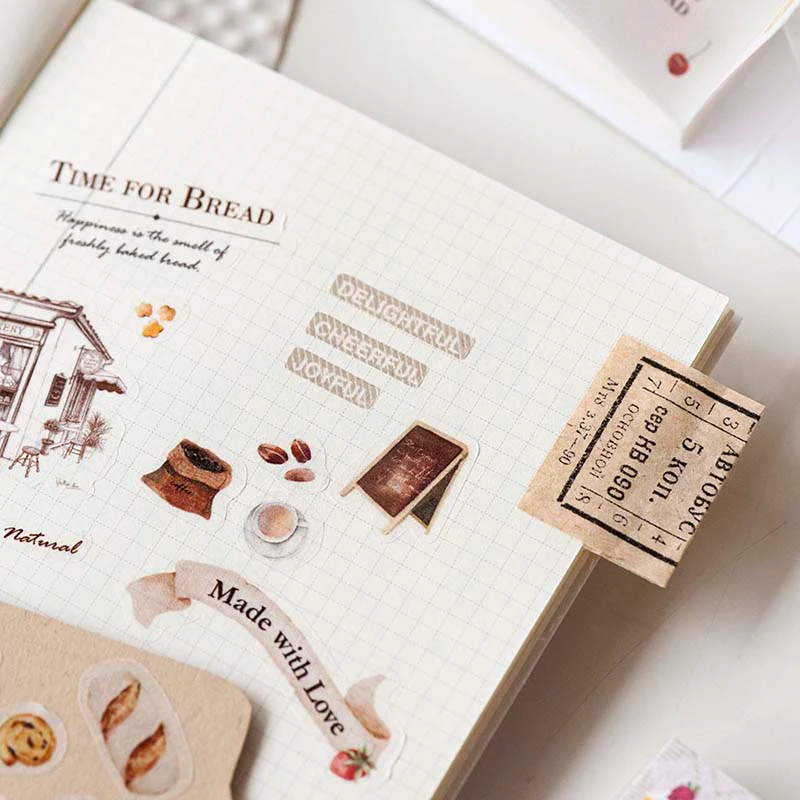 MU LifeStyle | Librillo de Pegatinas Page-Turn Die Cut Washi Tape 05 Moments Of Bread - Image 5