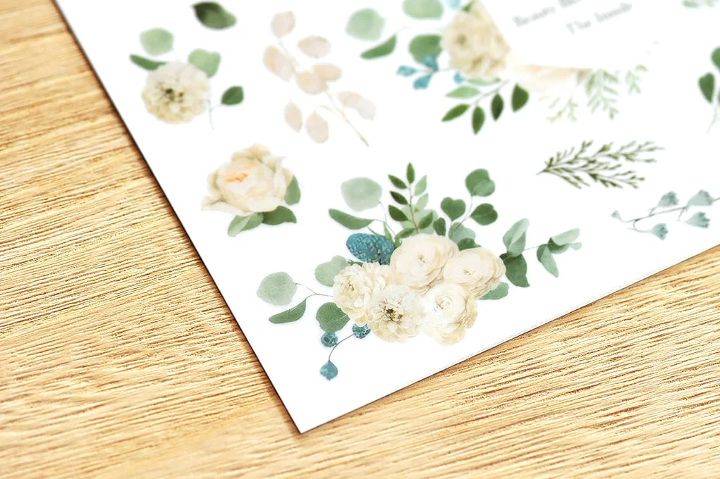 MU LifeStyle | Pegatinas Transferibles 169 Elegant White Flowers - Image 2