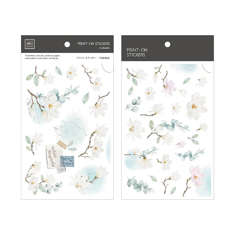 MU LifeStyle | Pegatinas Transferibles 223 Silent White Flower