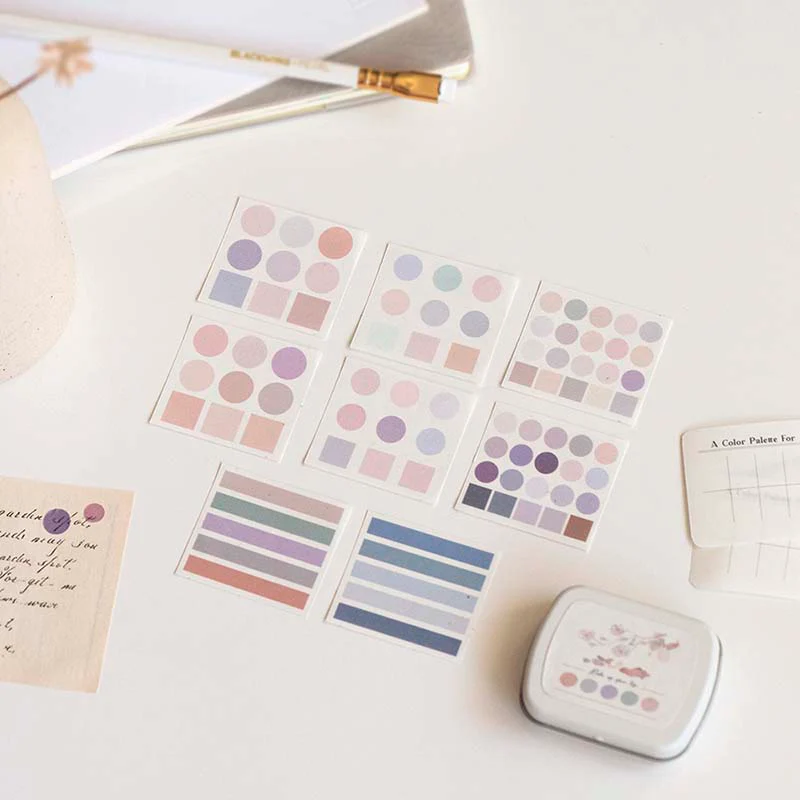 MU Lifestyle | Set de Pegatinas Mini Tin Palette 02 Morandi Flowers