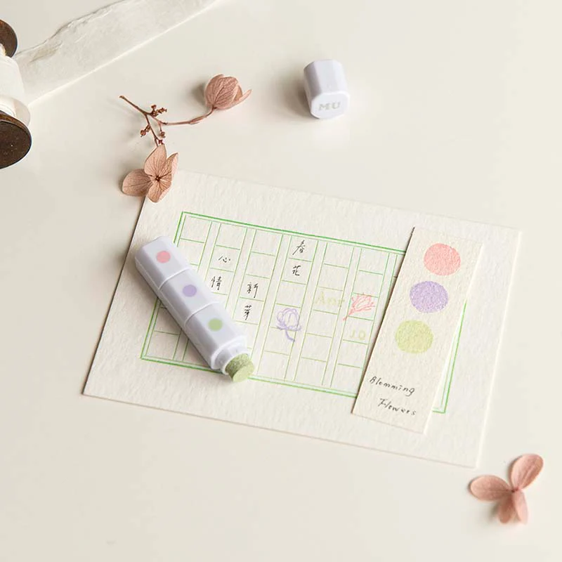 MU LifeStyle | Set de Tinta para Sellos Ink Pen 07 Blomming Flowers