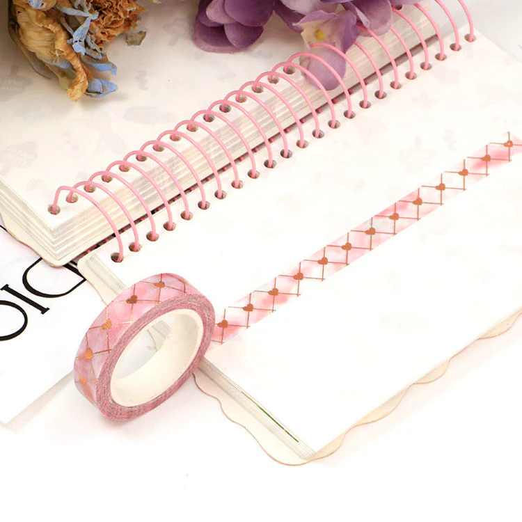 MZW | Foil Pink Cloud Heart Washi Tape - Image 2