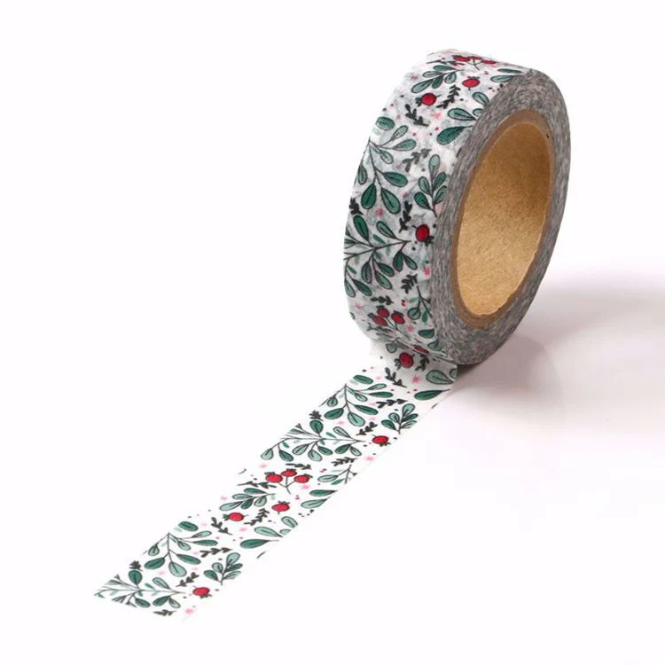 MZW | Red Bud Green Leaf Washi Tape - Image 2
