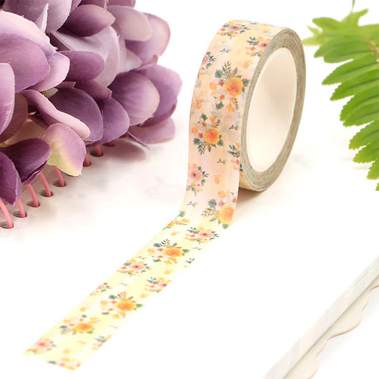 MZW | Yellow Floral Washi Tape - Image 2