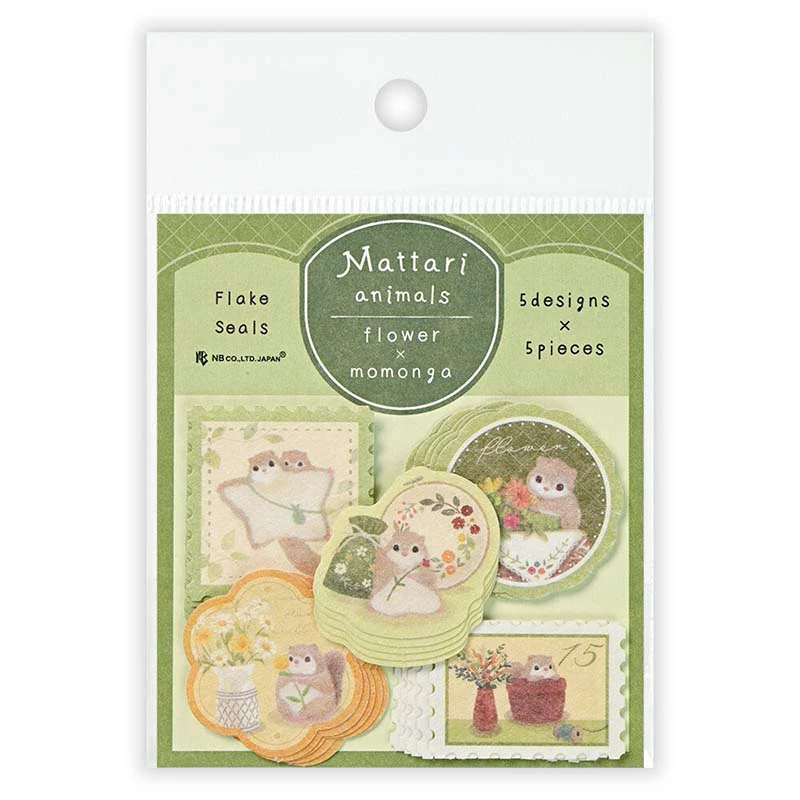 NB CO | Pegatinas Flake Mattari Animals Flower Momonga