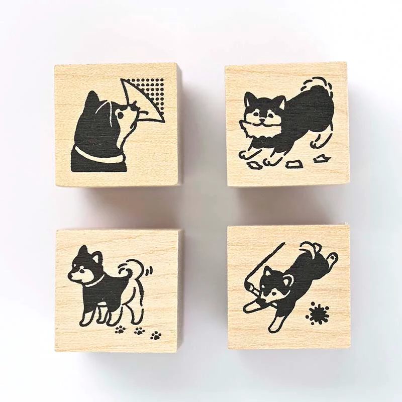 NB CO | Set de 4 Sellos In The Margin Naughty Shiba Inu - Image 2