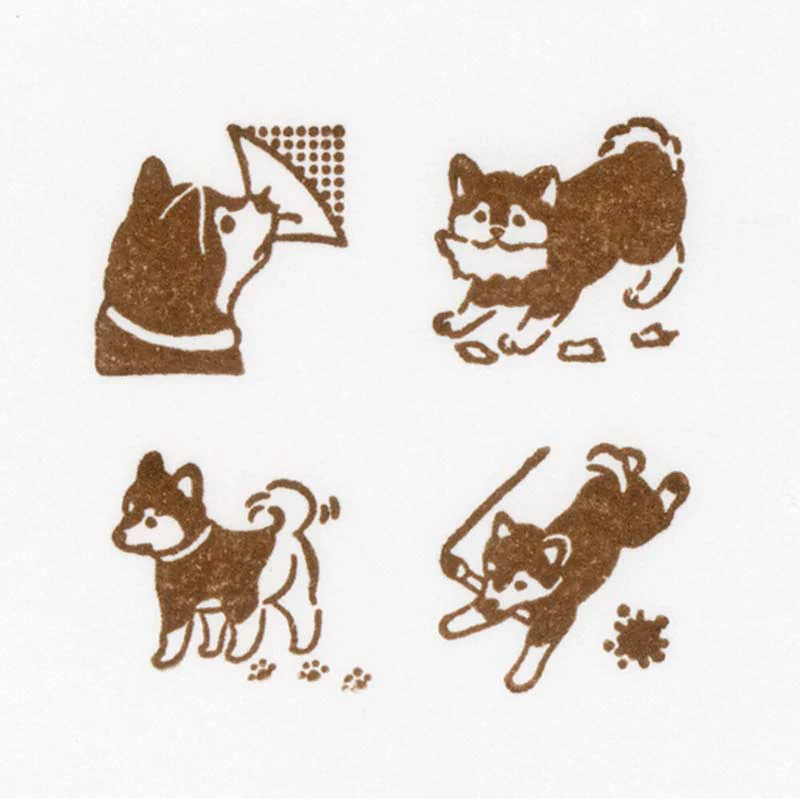 NB CO | Set de 4 Sellos In The Margin Naughty Shiba Inu - Image 4