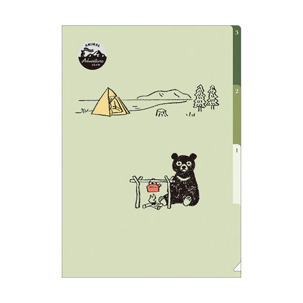 RyuRyu | Portafolios de 3 Compartimentos A4 Animal Adventures Camp