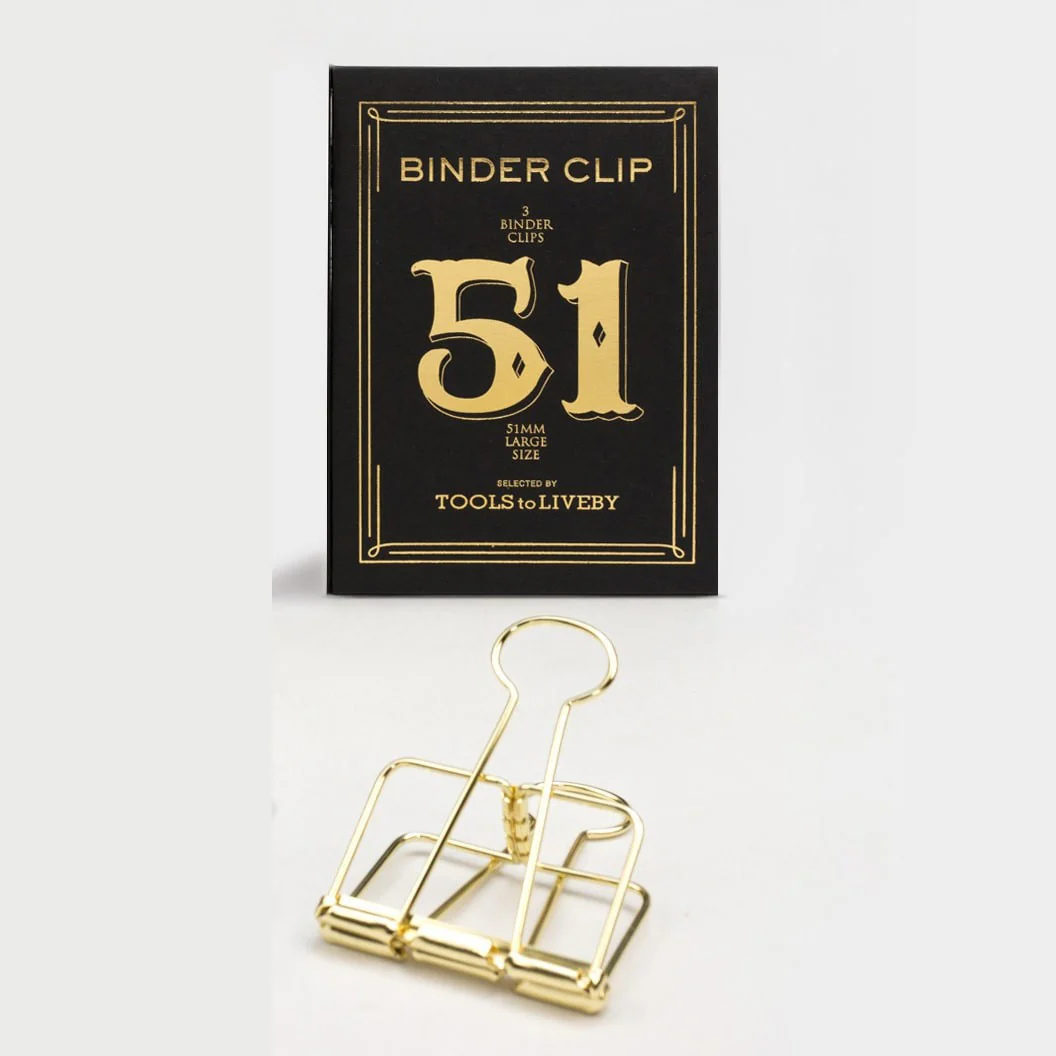 Tools To Liveby | Binder Clips Dorado (51mm)
