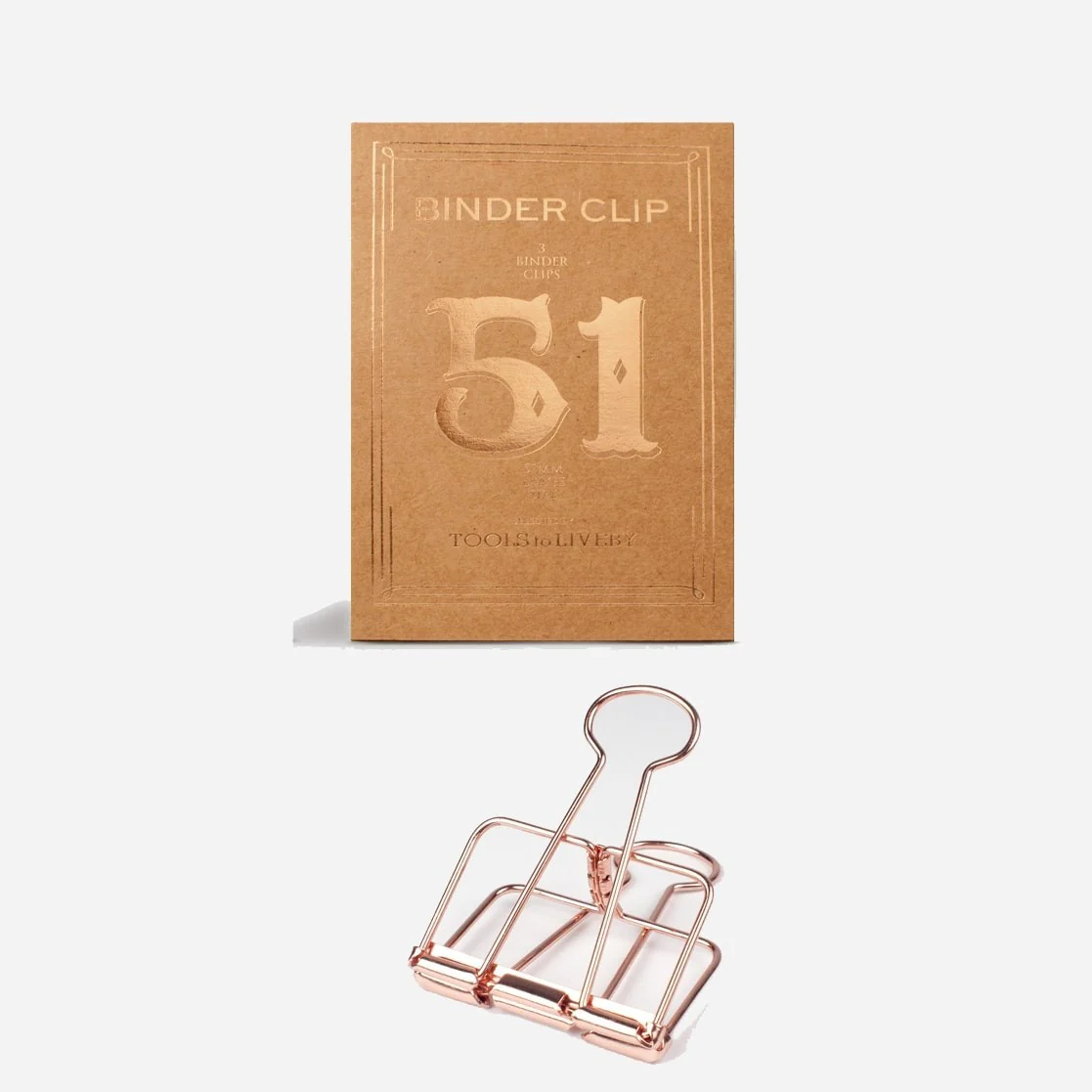 Tools To Liveby | Binder Clips Oro Rosa (51mm)