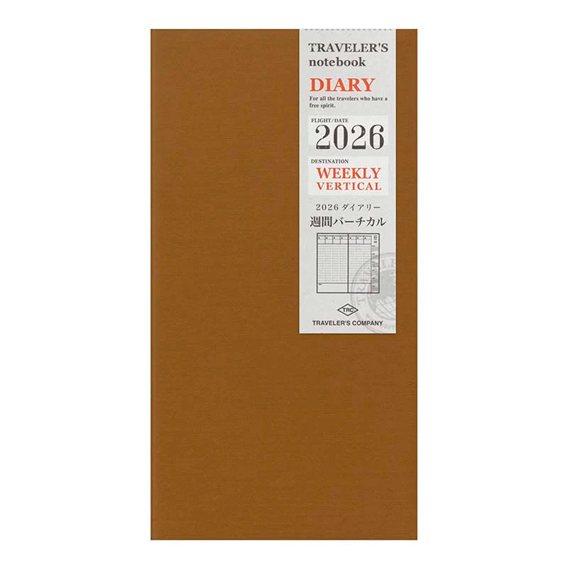 Traveler's Company | Recambio Agenda Traveler's Notebook Regular Semanal Vertical 2026 (JUL - DEC)