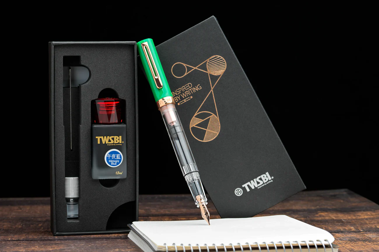 TWSBI | Set Pluma Estilográfica ECO T Royal Jade EF con Tinta Midnight Blue - Image 5