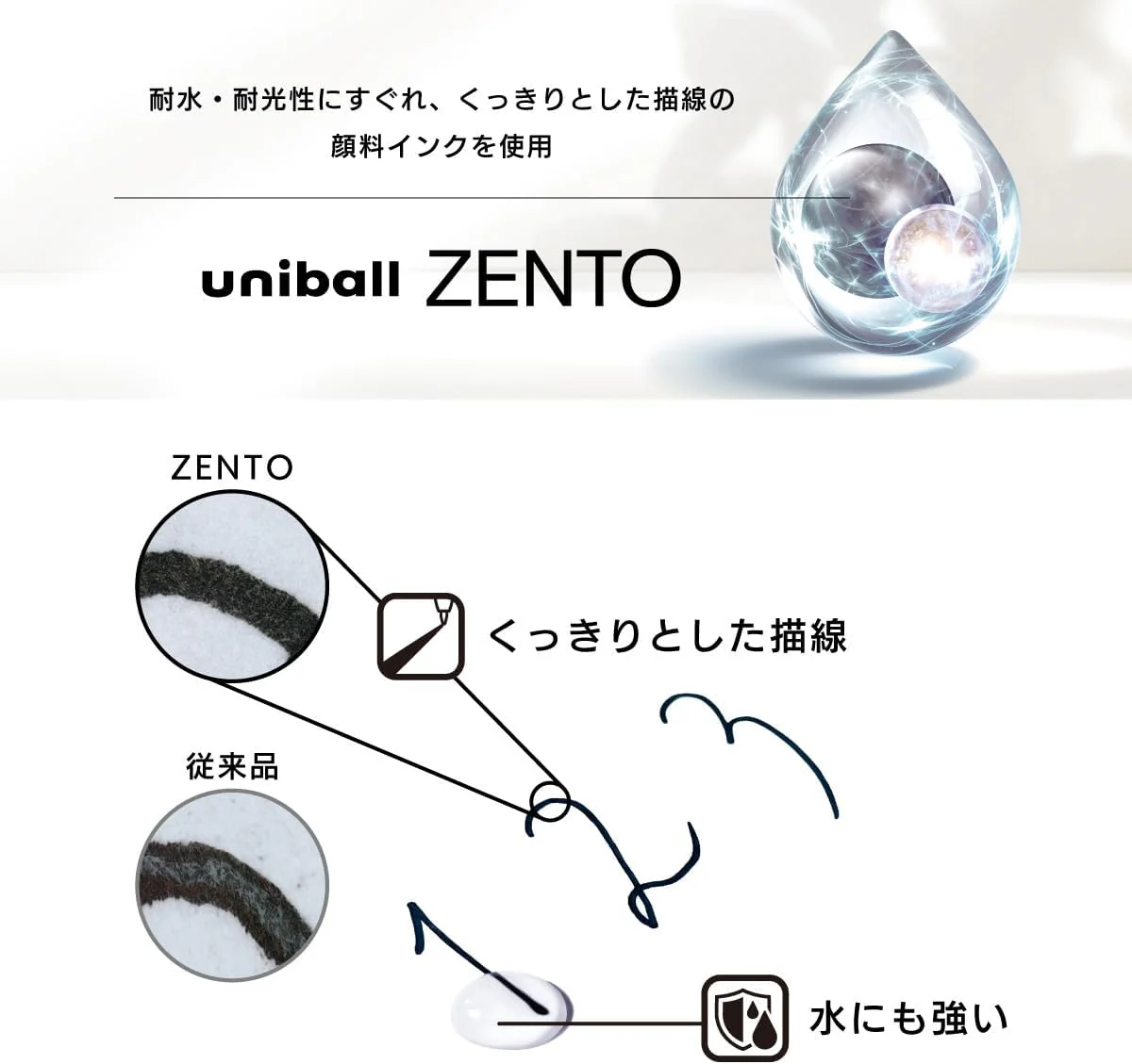 Uniball | Bolígrafo Zento Standard 0.38 Cloud (Tinta Negra) - Image 4
