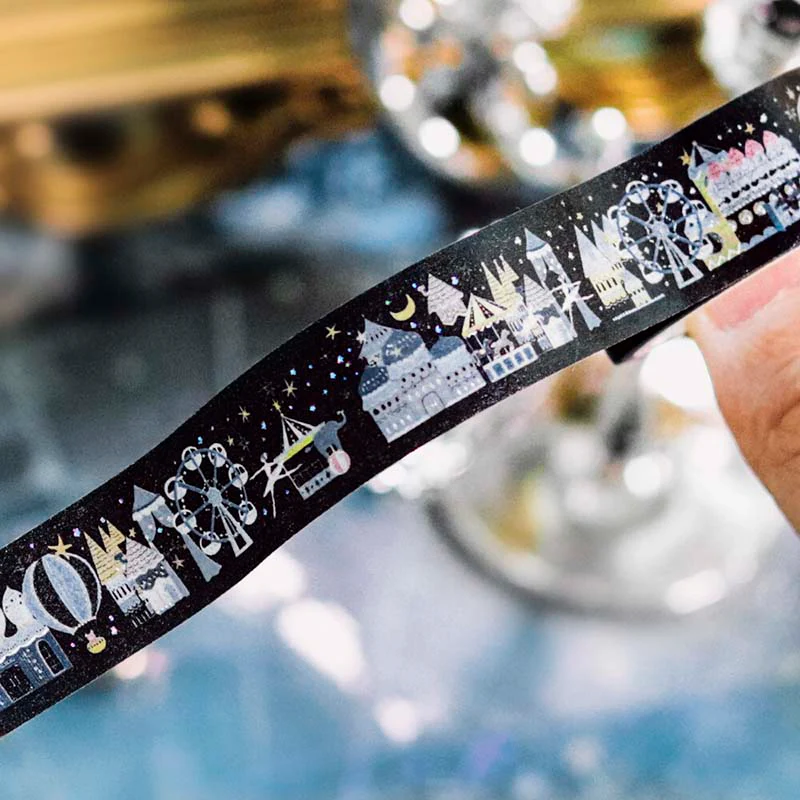 BGM | Foil Midnight Amusement Park Washi Tape - Image 4