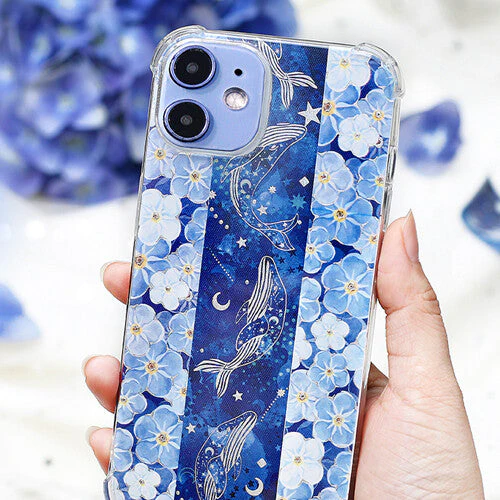 BGM | Foil Sea Of Blue Flowers Washi Tape - Image 3