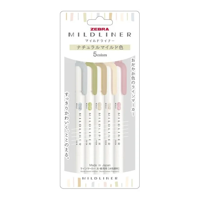 Zebra | Pack de Subrayadores Mildliner Natural (Nuevos Colores)